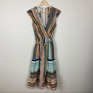 Donna Morgan Striped Midi Dress Size 6